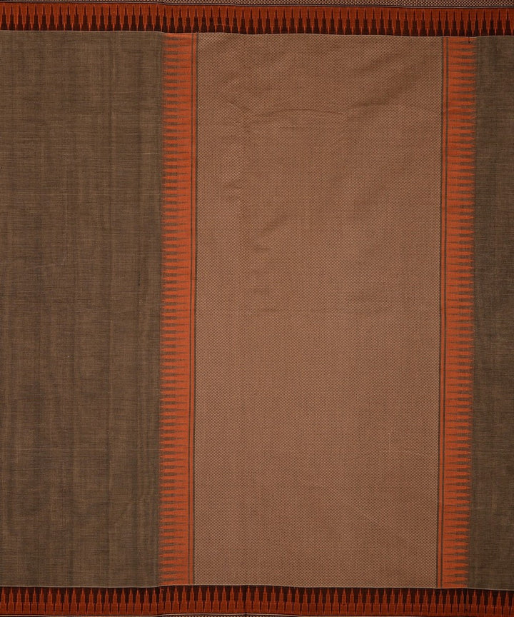Grey black handwoven kanchi cotton saree