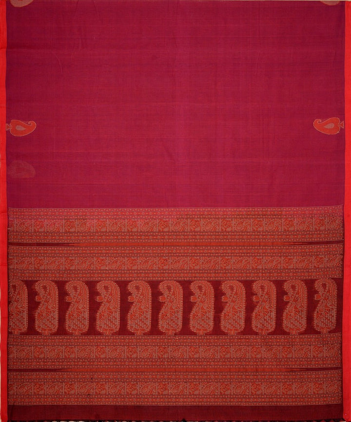 Pink mangai motif handwoven kanchi cotton saree