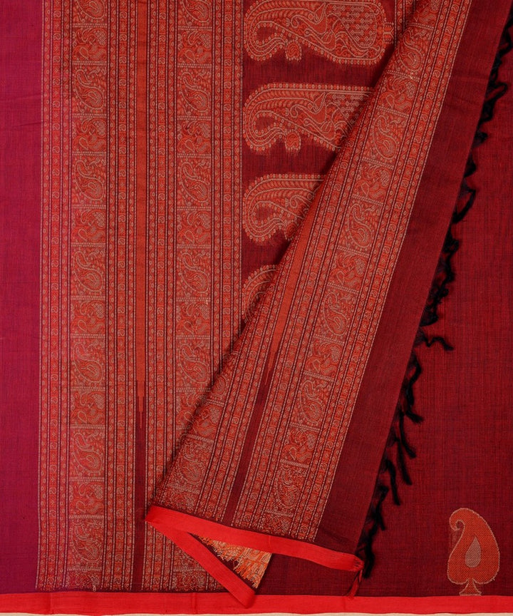Pink mangai motif handwoven kanchi cotton saree