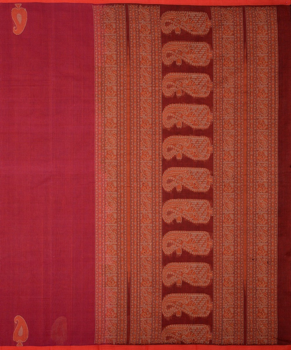 Pink mangai motif handwoven kanchi cotton saree