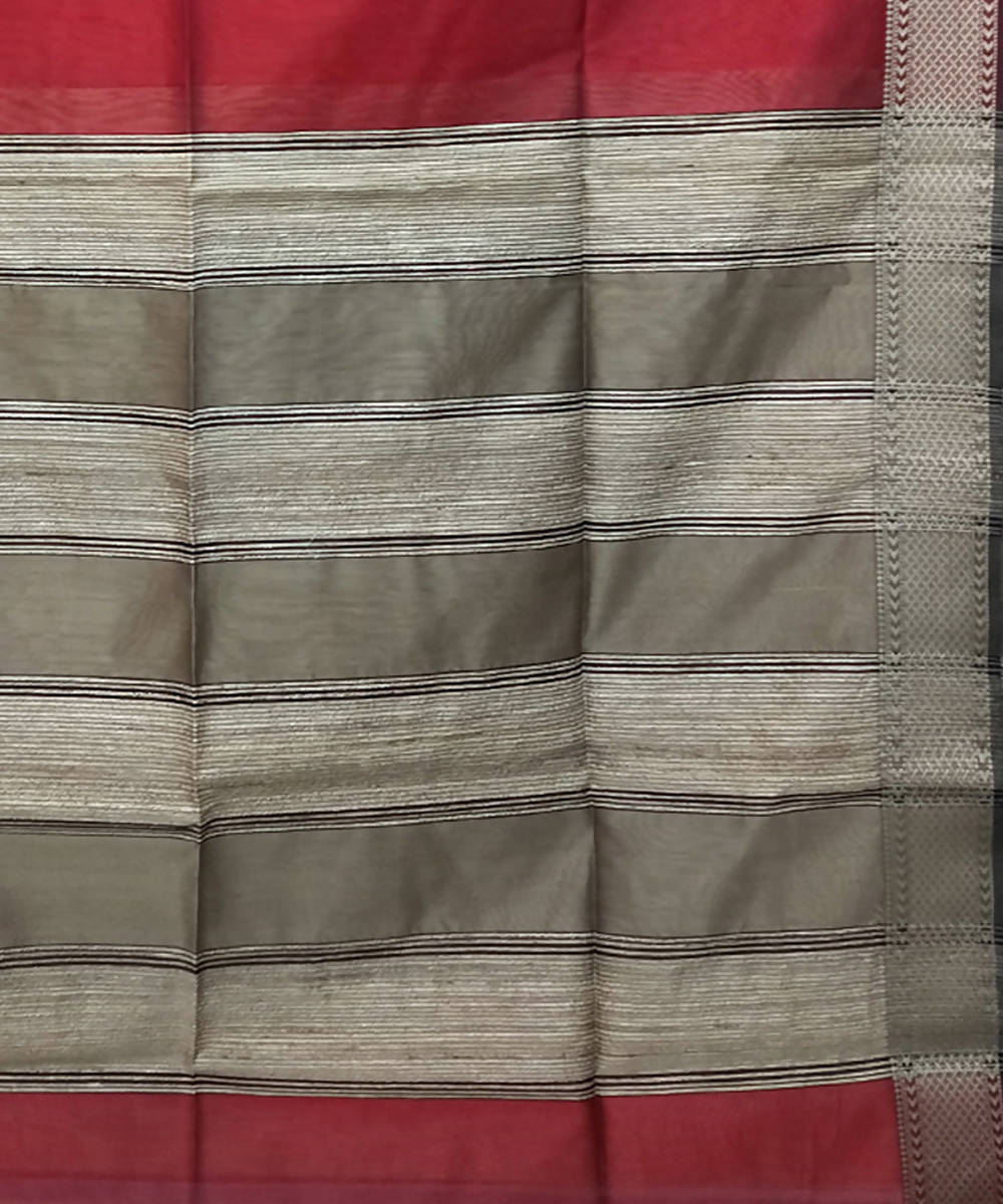 Red handloom cotton silk maheshwari saree