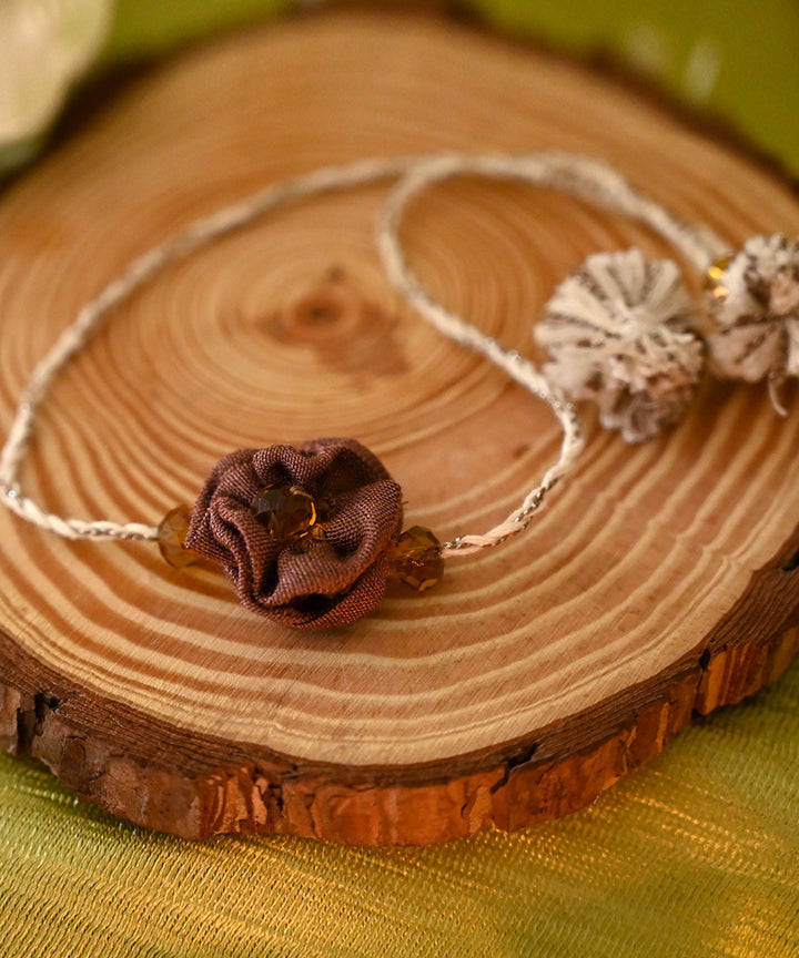 Handcrafted brown silk rakhi