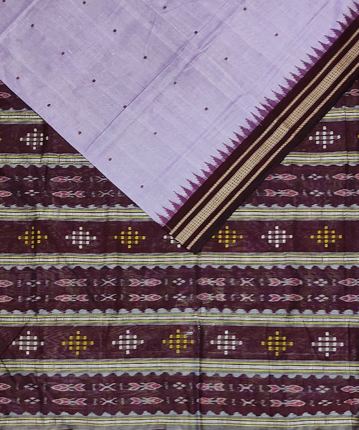 Lavender mahogani cotton handloom bomkai saree