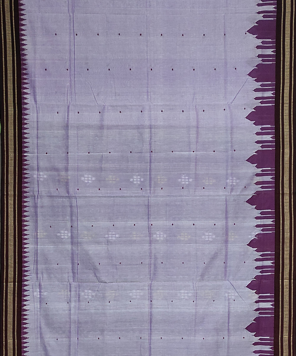 Lavender mahogani cotton handloom bomkai saree