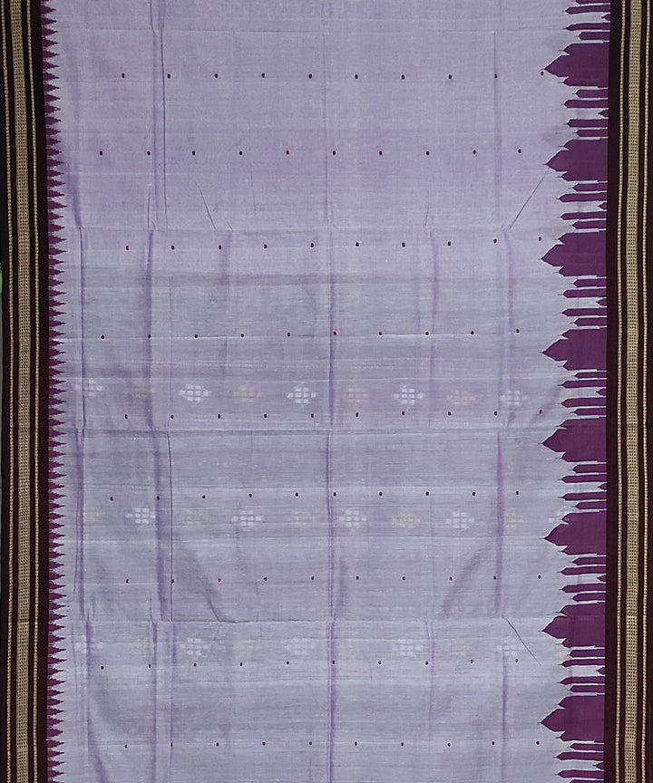 Lavender mahogani cotton handloom bomkai saree
