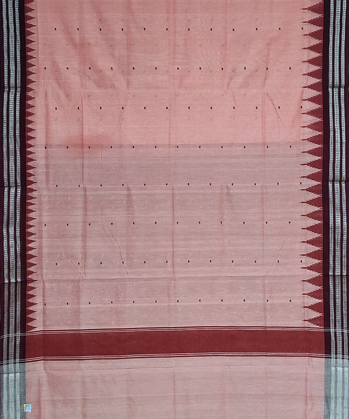 Pink mahogani cotton handloom bomkai saree