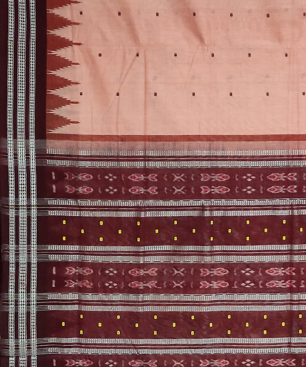 Pink mahogani cotton handloom bomkai saree