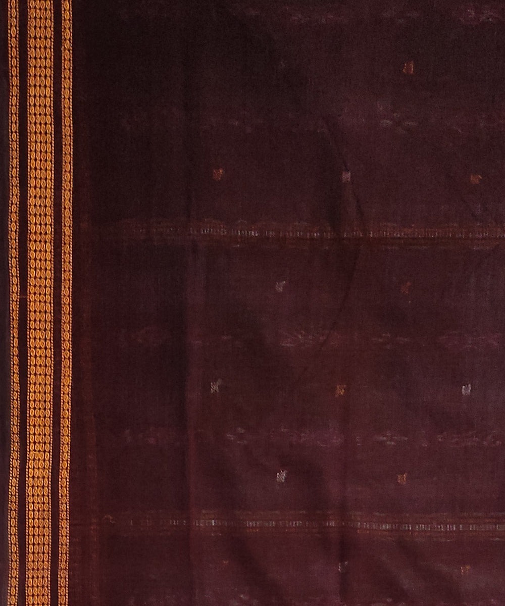 Cyan blue mahogani cotton handloom bomkai saree