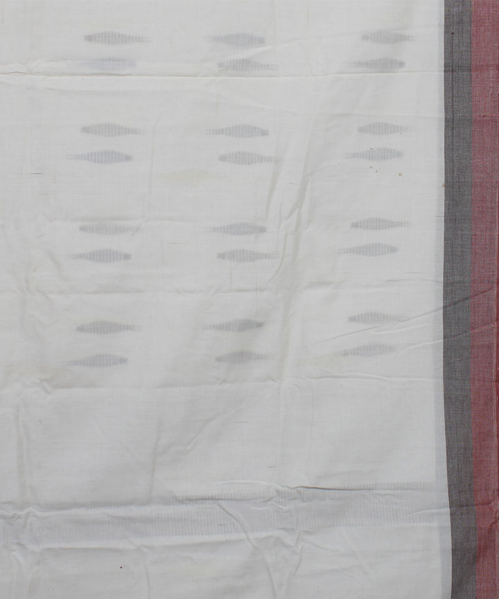 White maroon natural dye handloom cotton kotpad saree