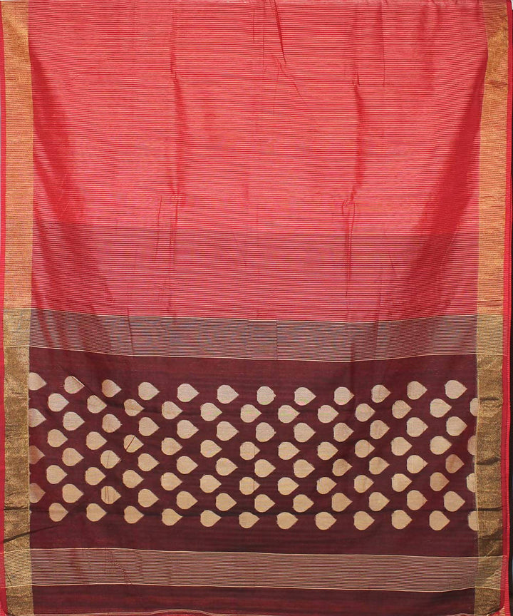 Red cotton silk handloom saree