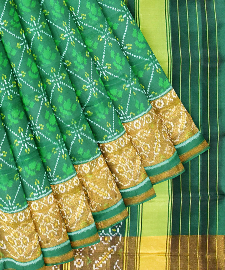 Light green silk handloom patola ikat saree