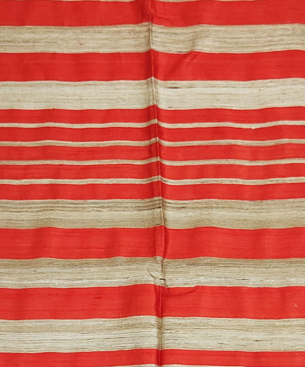 Red handloom ghicha silk assam stole