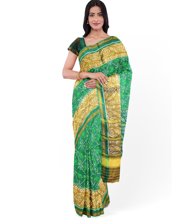 Light green silk handloom patola ikat saree