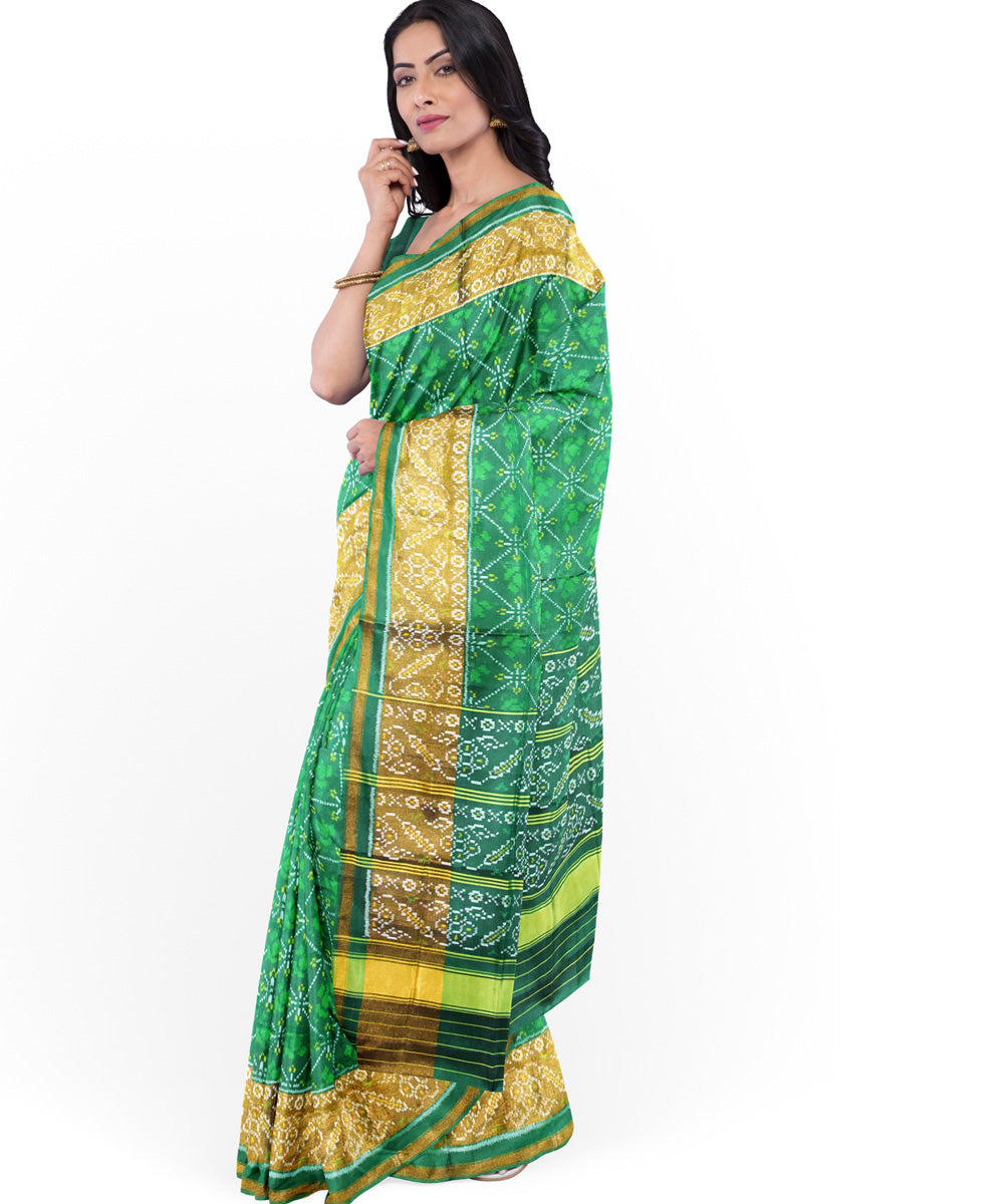 Light green silk handloom patola ikat saree