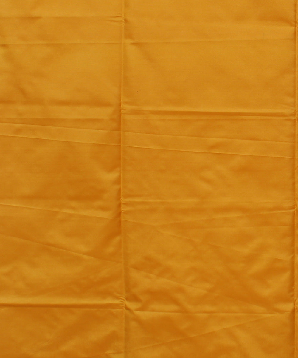 Yellow handwoven Karnataka soft silk saree