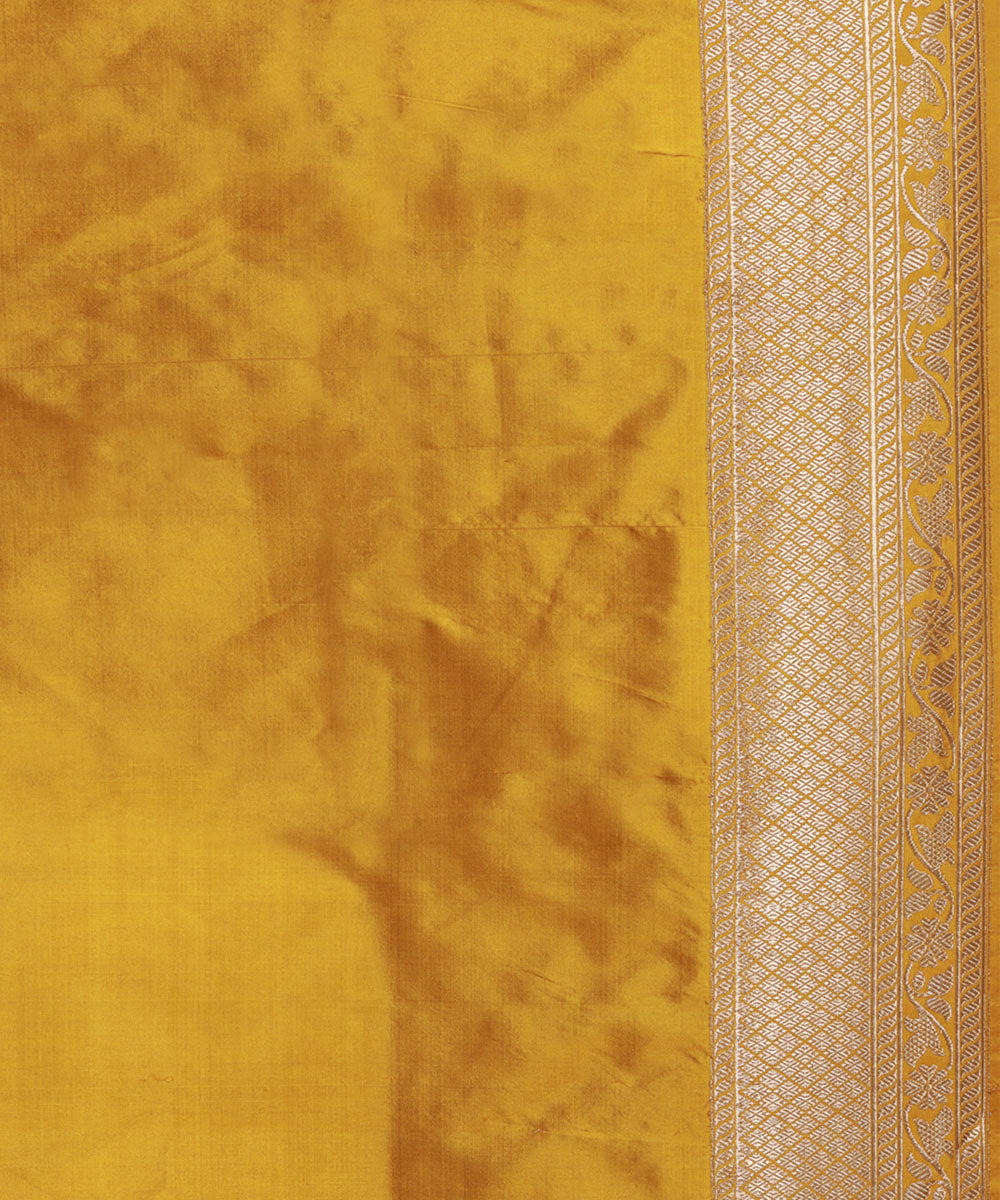 Mustard silk handloom banarasi saree