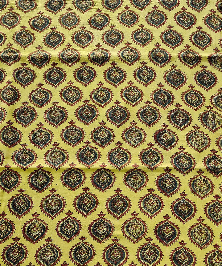 Multi color natural dye handspun handwoven cotton ajrakh print kurta material (2.5m per qty)