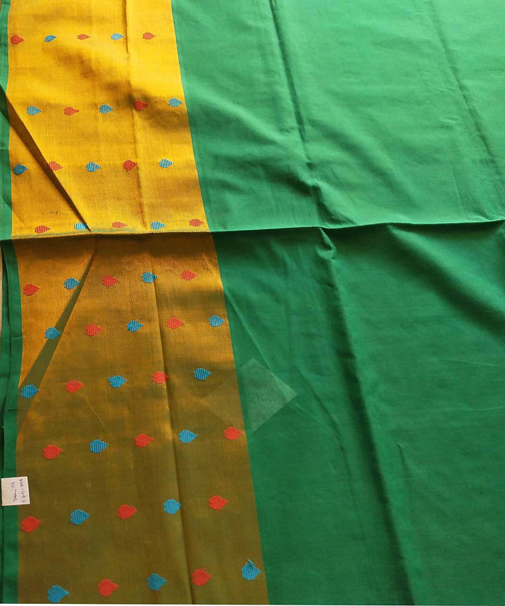 Green hand woven venkatagiri cotton saree