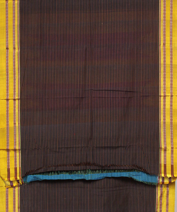 black orange stripes handwoven gomi teni border ilkal saree