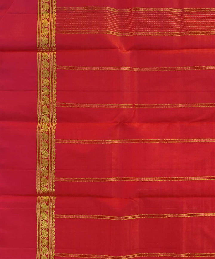 Orange kanjeevaram pure handloom silk saree