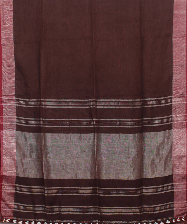 Bengal Handloom Linen Brown Saree