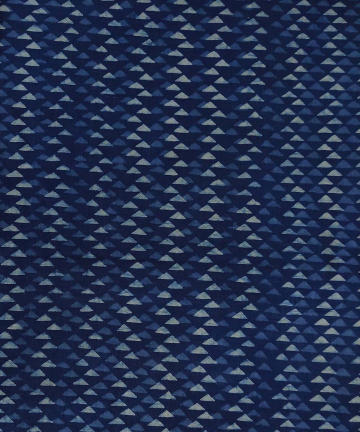 Natural dye blue dabu handblock print organic handspun cotton kurta fabric (2.5m per qty)