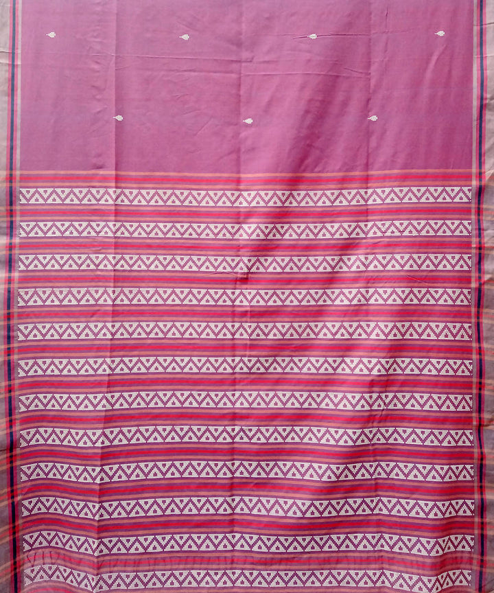 Mauve handwoven extra weft cotton saree