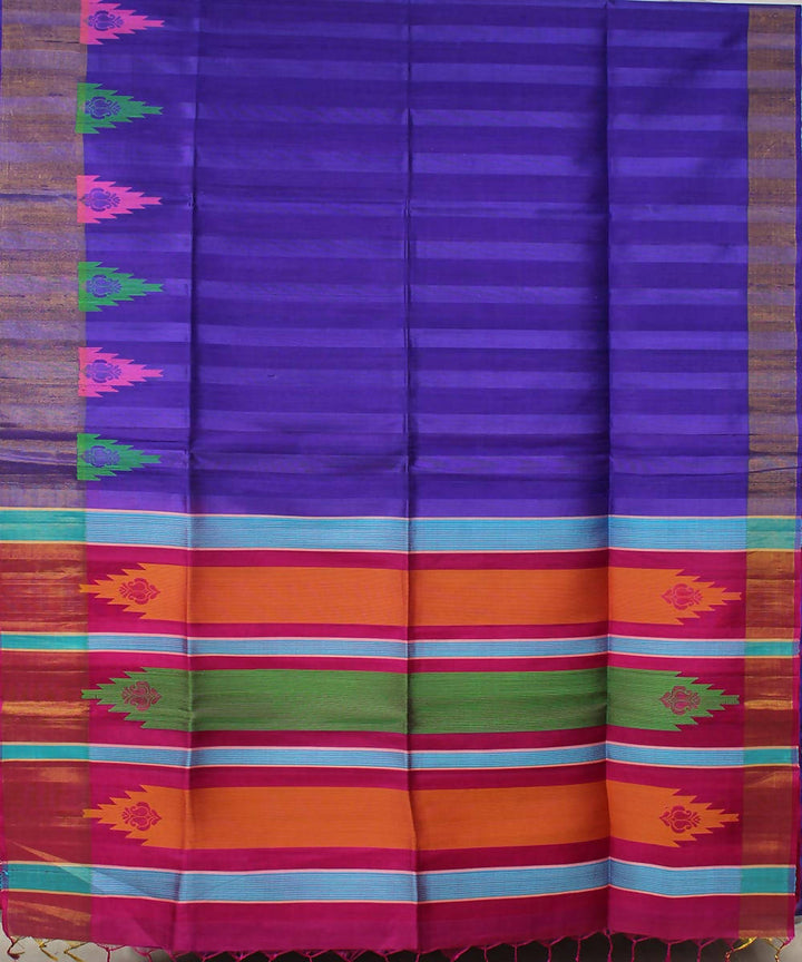 double shaded lavender blue karnataka handwoven silk saree