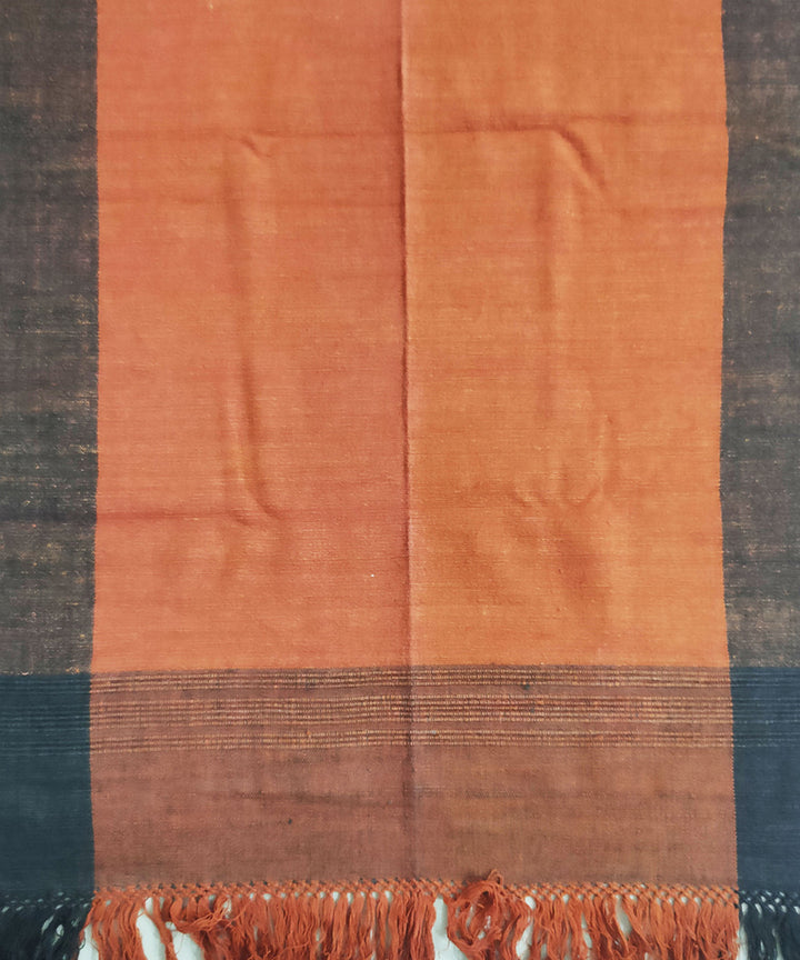 Orange grey handloom cotton assam stole