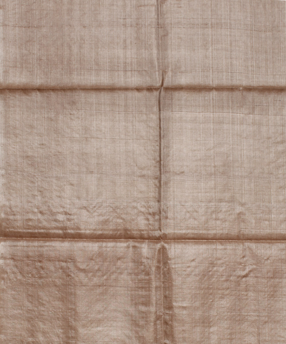Beige handwoven kosa tussar silk saree