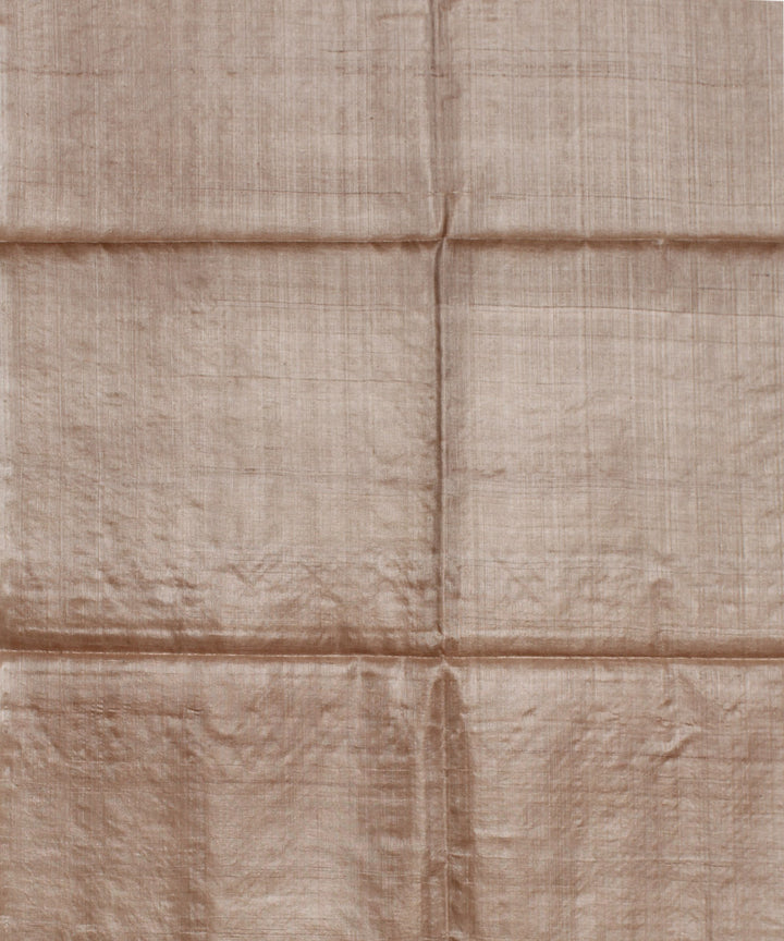 Beige handwoven kosa tussar silk saree