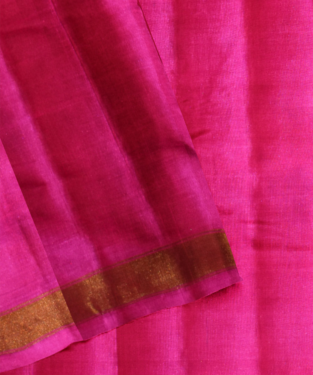 Pink silk handloom patola saree