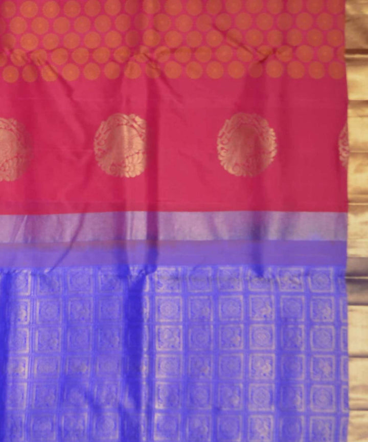 Fuchsia Violet Handloom Soft Silk Saree