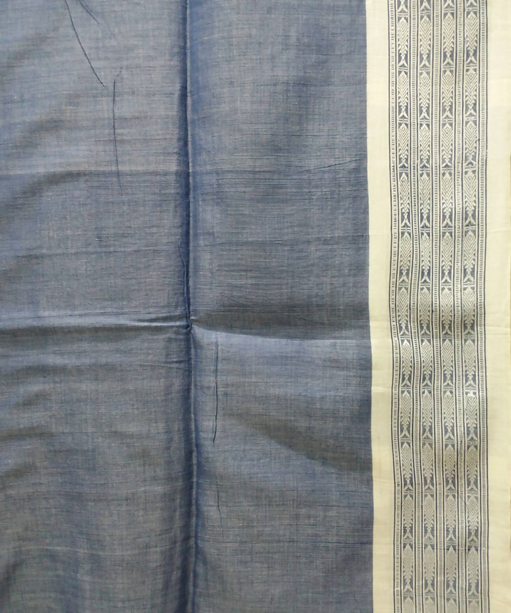 Bengal handspun handloom cotton navy saree