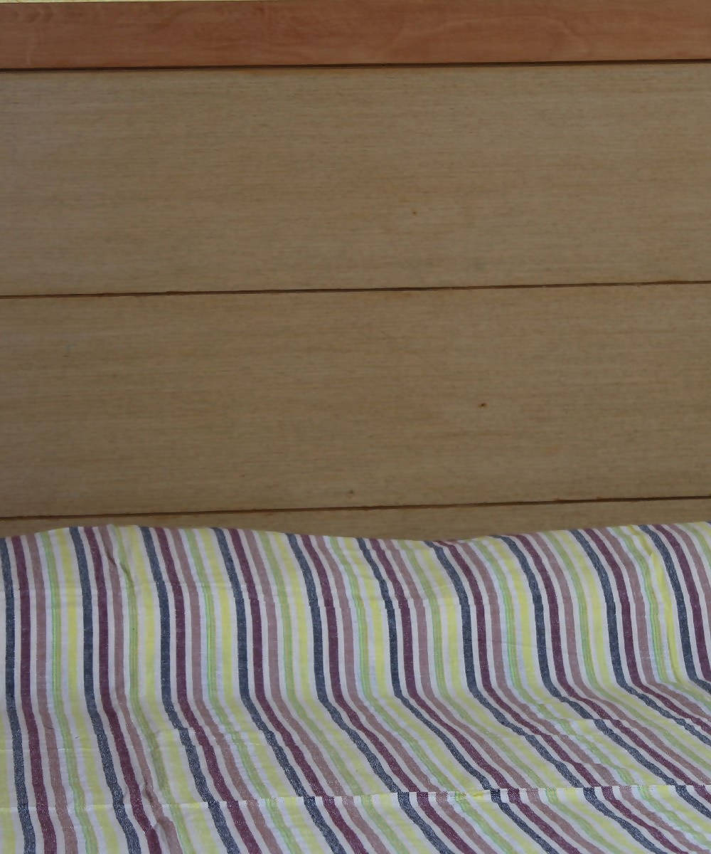 Multicolor Vertical Stripes Handloom Bedcover