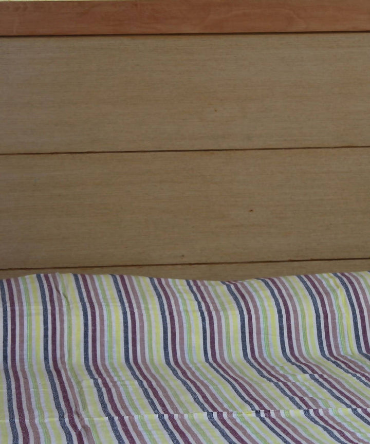Multicolor Vertical Stripes Handloom Bedcover