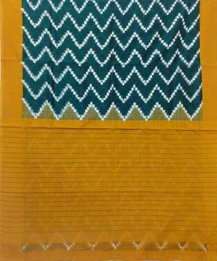 Moss green handloom cotton ikat pochampally saree