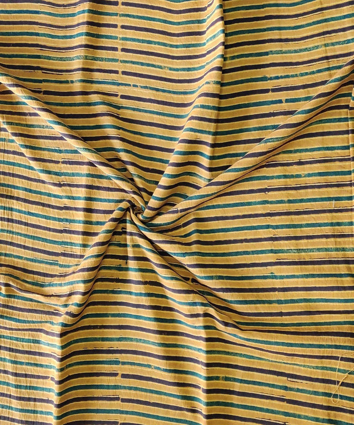 Multicolor stripe natural dye handspun handwoven cotton ajrakh fabric(2.5m per qty)