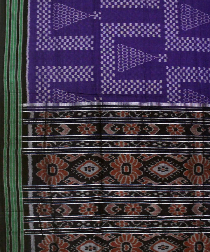 Purple Black Nuapatna Cotton Saree