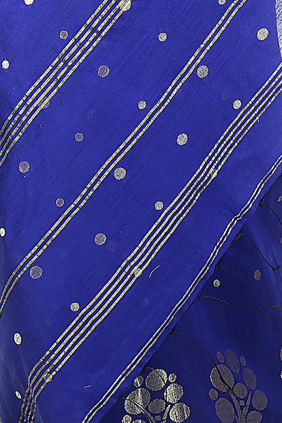 Blue bengal handloom extrawefts work saree