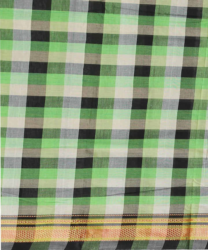 multicolor checks handwoven chikki paras border ilkal saree