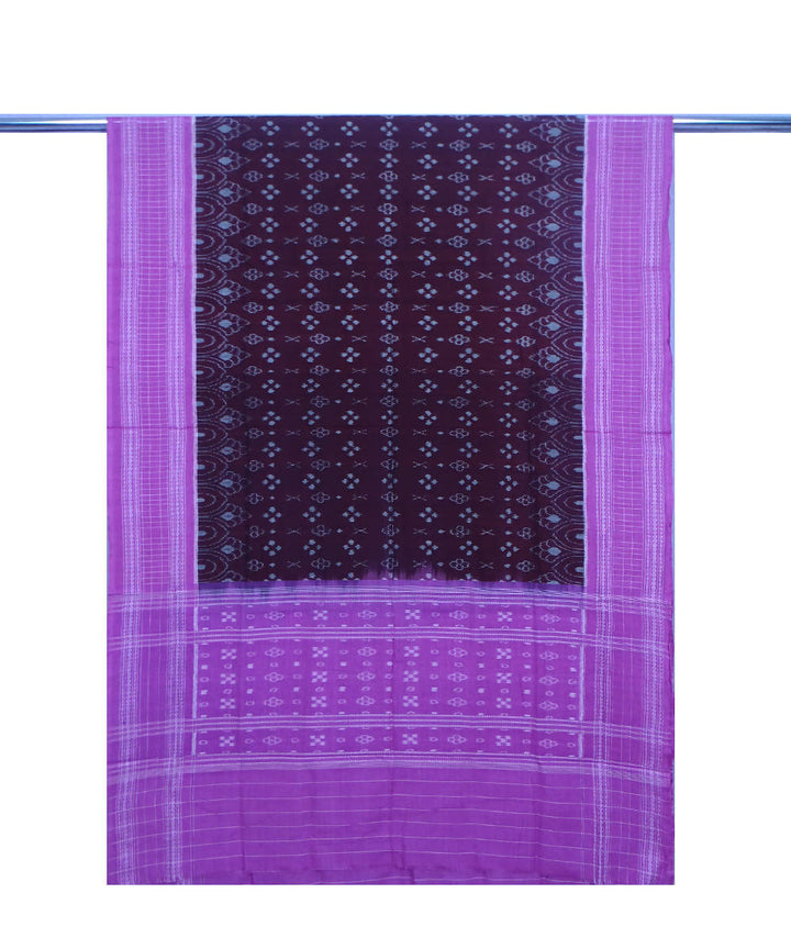 Pink maroon handwoven ikat cotton sambalpuri dupatta