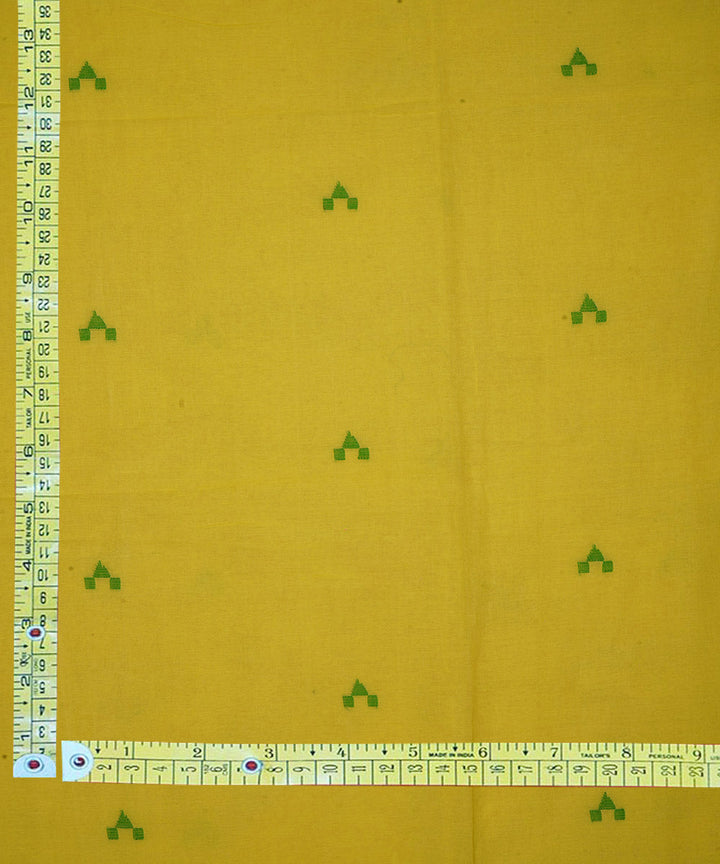 0.5m Yellow handwoven cotton jamdani fabric