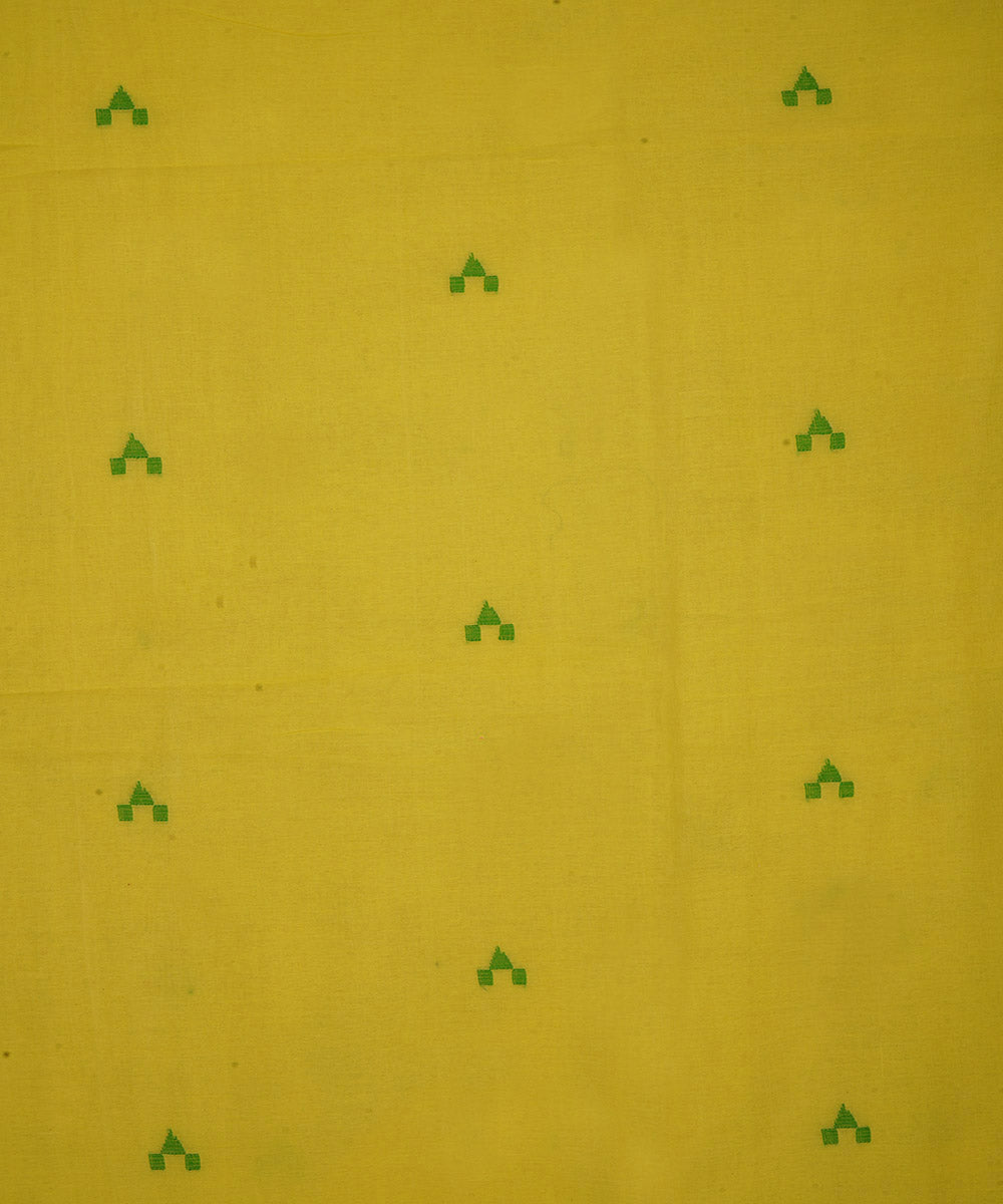 0.5m Yellow handwoven cotton jamdani fabric