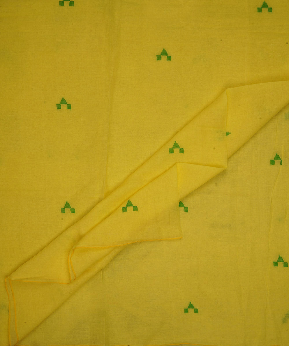 0.5m Yellow handwoven cotton jamdani fabric