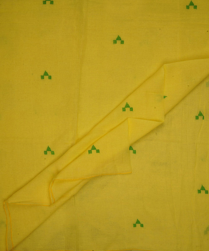 0.5m Yellow handwoven cotton jamdani fabric
