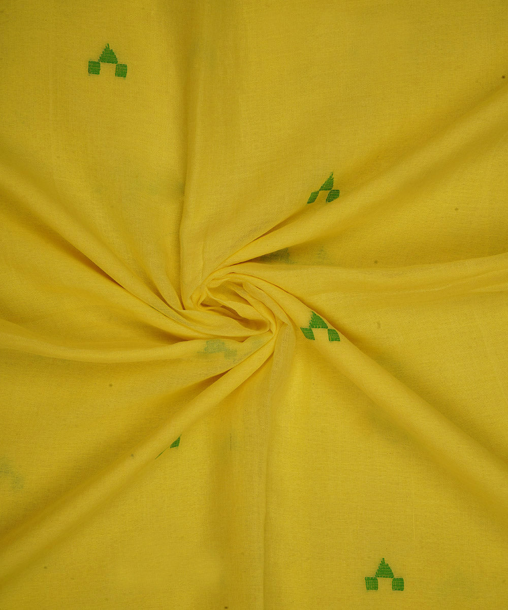 0.5m Yellow handwoven cotton jamdani fabric