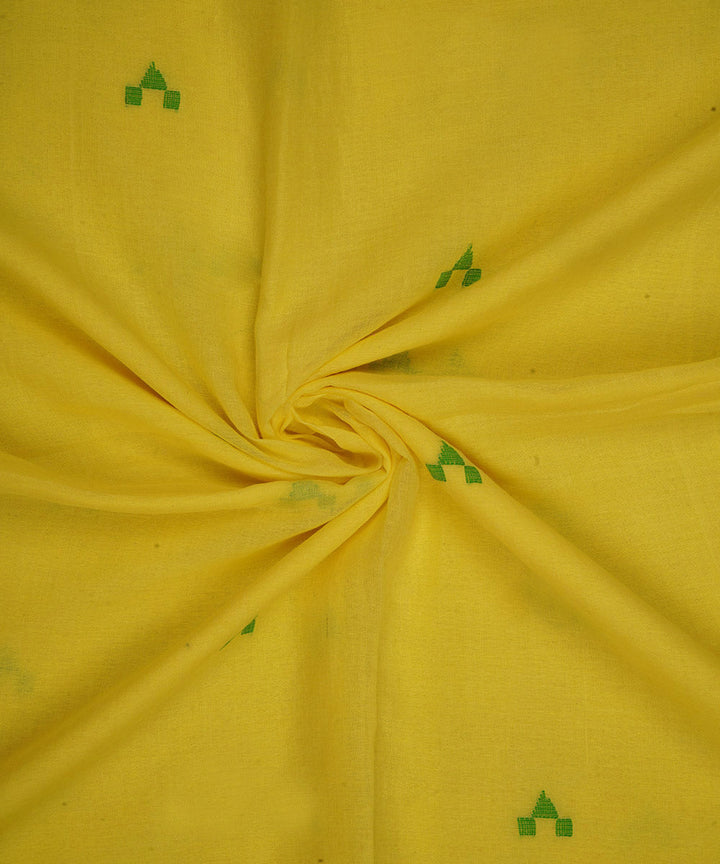 0.5m Yellow handwoven cotton jamdani fabric