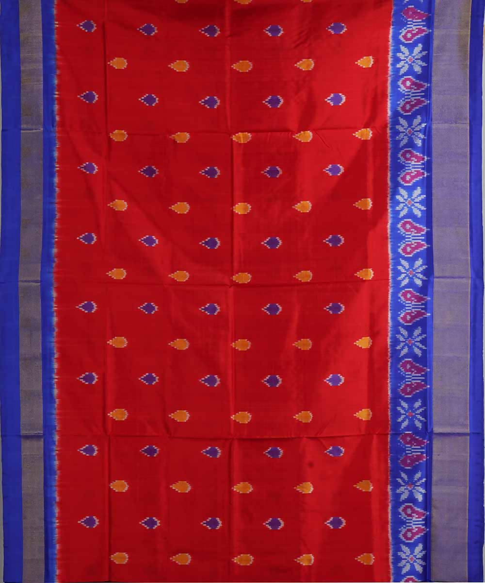 Red handloom silk ikat pochampally saree