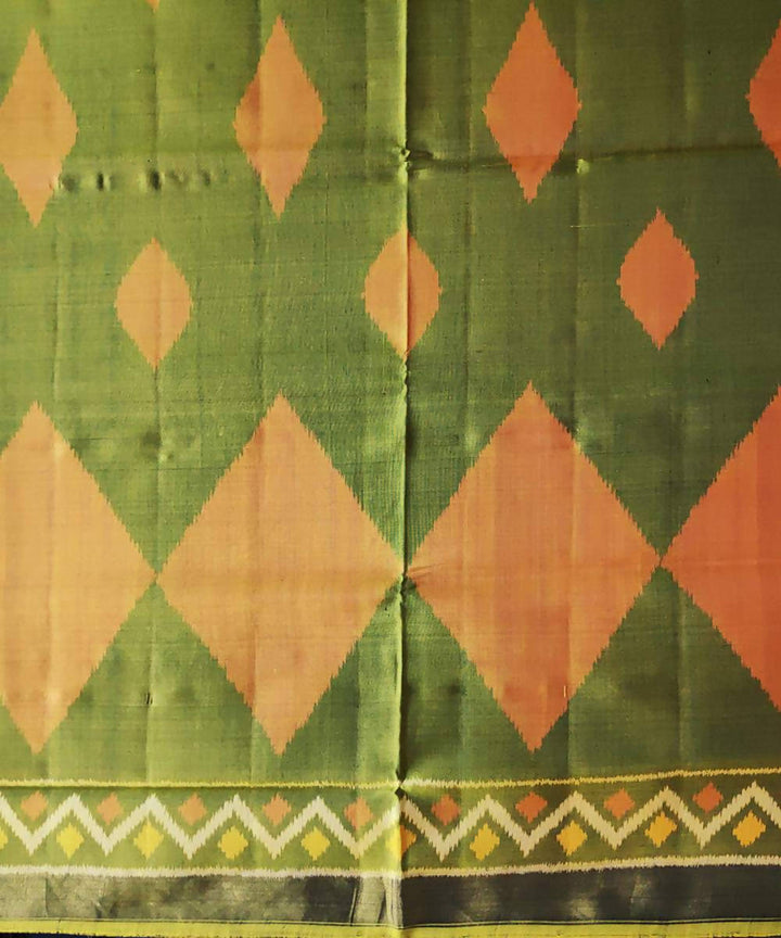 Mehendi green handloom rajkot style ikkat pochampally saree